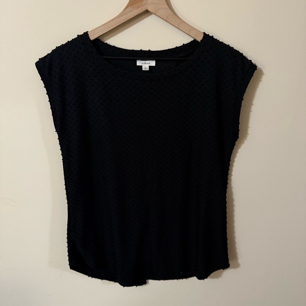 Wilfred Womens Black Open Back Criss Cross Shirt Size Small Office Business